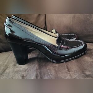 Michael Kors burgundy penny loafer heels